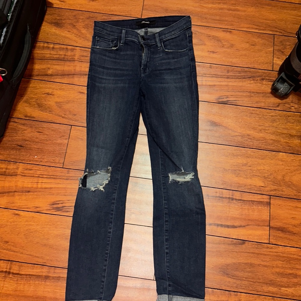 J Brand Skinny Knee Ripped Jeans